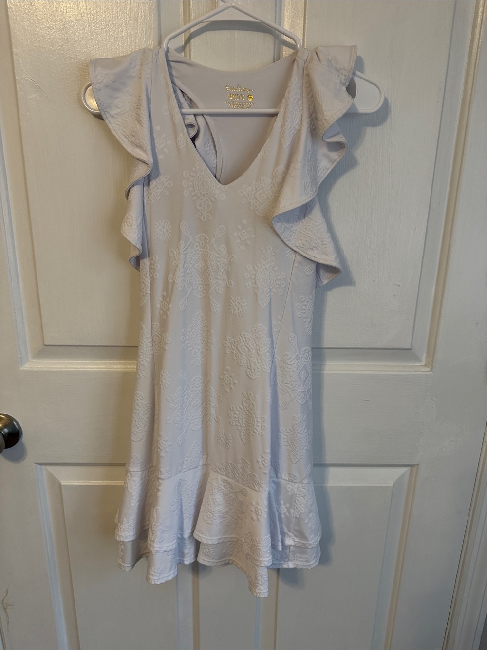 Lilly Pulitzer White Ruffle Luxletic Dress
